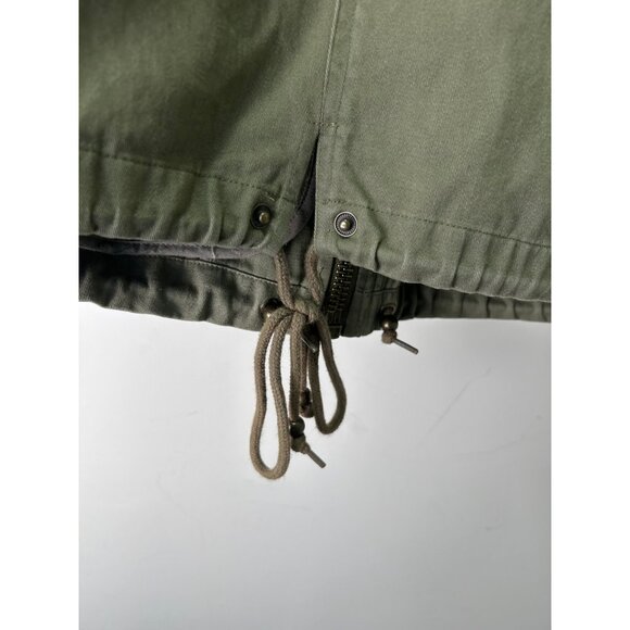 Olive Green Embroidered Floral Military Utility Jacket By Aqua Capsule Rugged - Picture 8 of 11